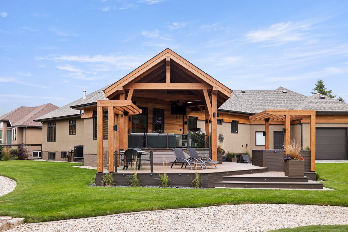 Harvey House covered outdoor living space